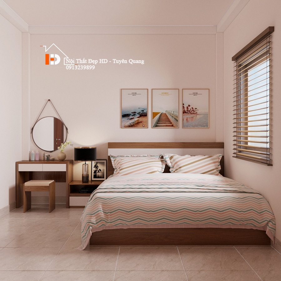 Mẫu thiết kế nội thất phòng ngủ hợp phong thủy của Nội thất đẹp HD - Tuyên Quang