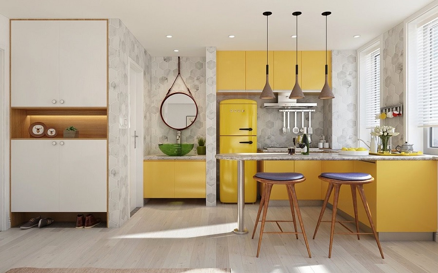 Sử dụng đồ nội thất thông minh giúp phòng bếp gọn gàng, thoáng đãng hơn
