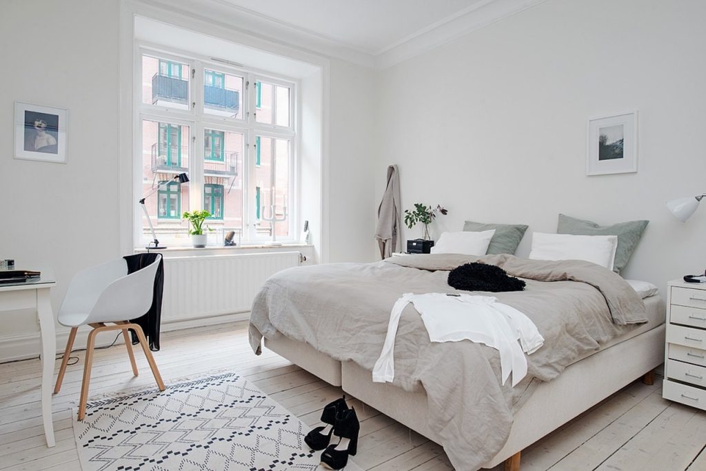 Phòng ngủ chung cư 70m2 phong cách Scandinavia