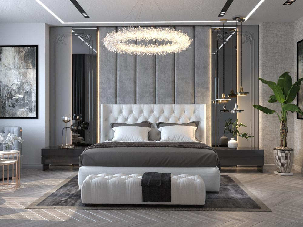 Mẫu phòng ngủ chung cư 70m2 luxury tinh tế, sang trọng