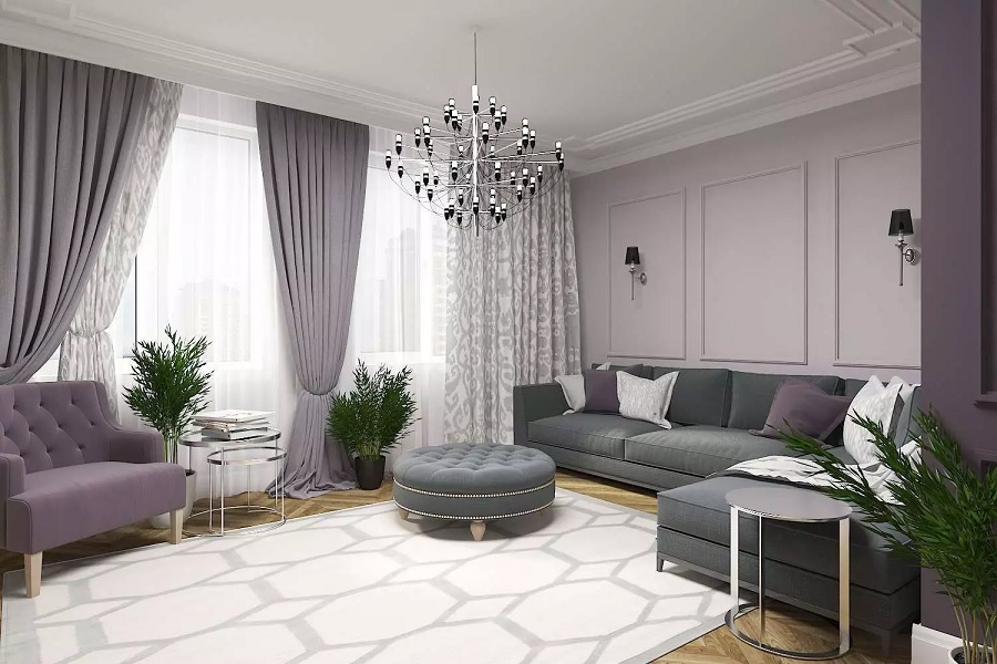 Thiết kế nội thất phòng khách căn hộ theo phong cách tân cổ điển