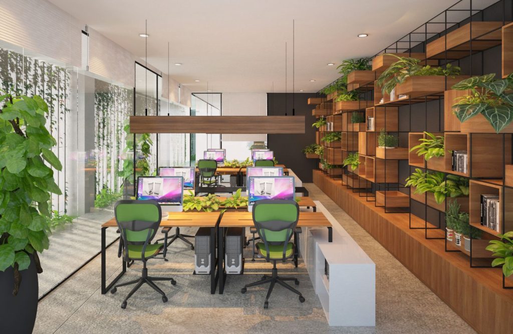 Văn phòng có không gian xanh là xu hướng thiết kế nội thất văn phòng hiện nay