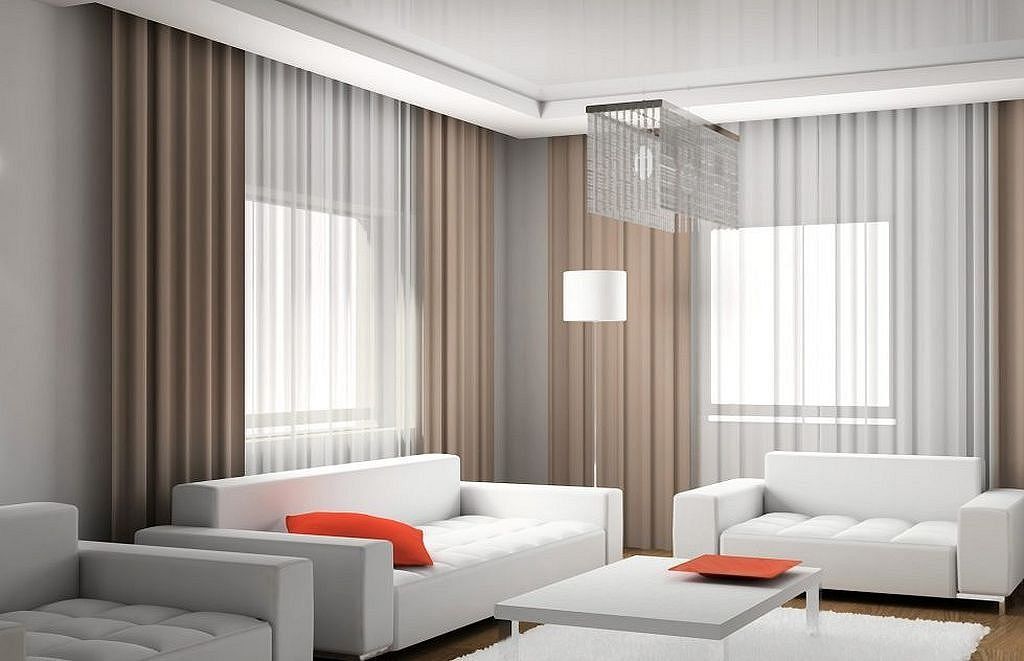 Treo rèm cửa cao hơn bình thường sẽ giúp mở rộng thêm không gian cho phòng khách