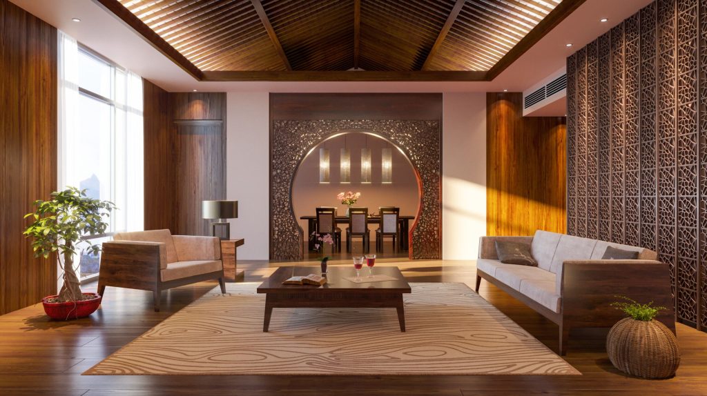 Nội thất bằng gỗ mang đến nét đẹp cổ điển cho không gian phòng khách