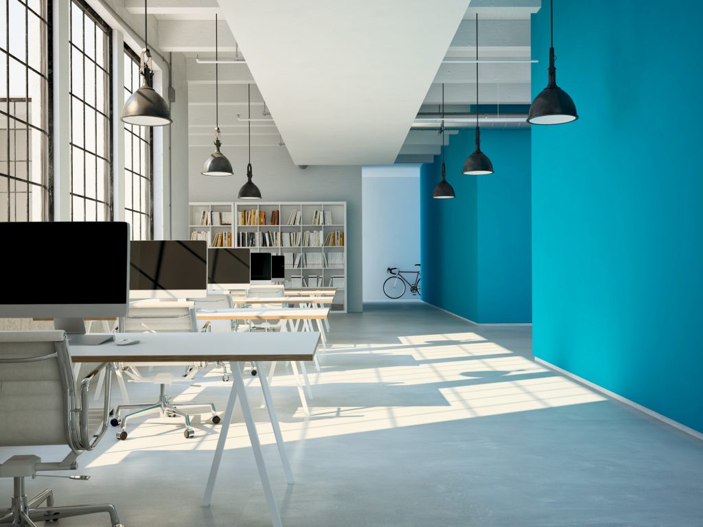 Nên chọn màu sơn tường sáng để không gian trong văn phòng tươi mới và rộng rãi hơn