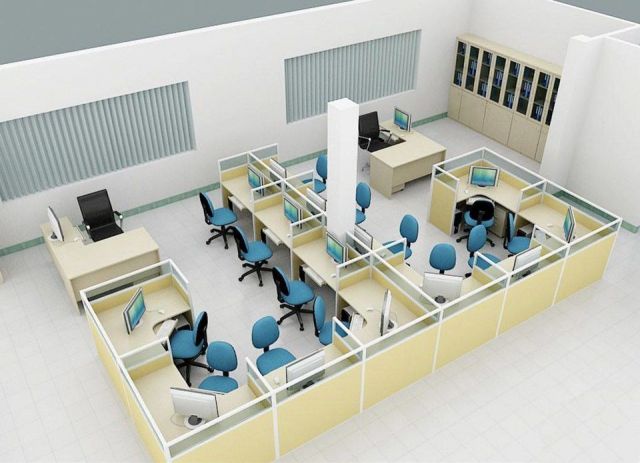 Mẫu văn phòng nhỏ 40m2 này được thiết kế với tone màu trầm lịch sự mà sang trọng. Nội thất văn phòng thiết kế đơn giản nhưng đầy đủ các công năng cần thiết. Điểm nhấn là những chiếc đèn chùm vừa có tác dụng chiếu sáng lại vừa mang đến nét độc đáo cho cả văn phòng