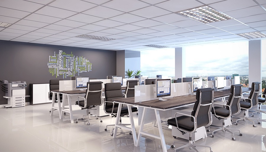 Văn phòng có diện tích nhỏ dưới 100m2 thường được thiết kế với không gian mở để tiết kiệm diện tích