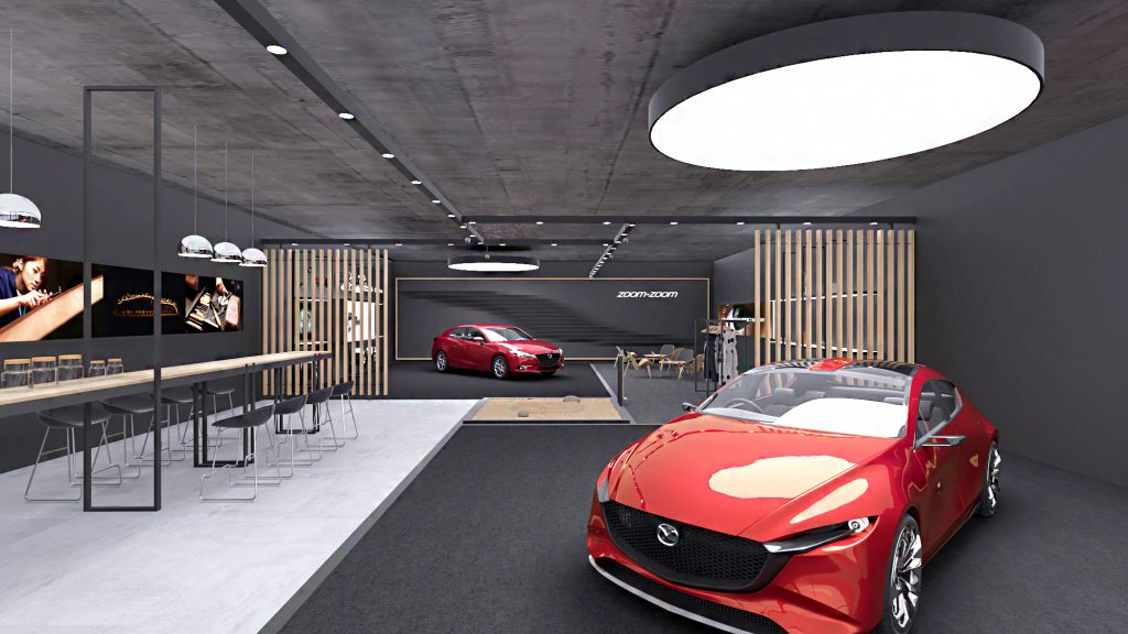 Mẫu thiết kế nội thất showroom ô tô của hãng Mazda