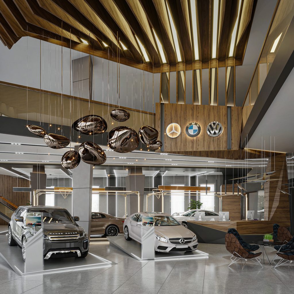 Mẫu thiết kế nội thất showroom ô tô cao cấp, sang trọng dành cho các thương hiệu BMW, Mercedes-Benz, Volkswagen